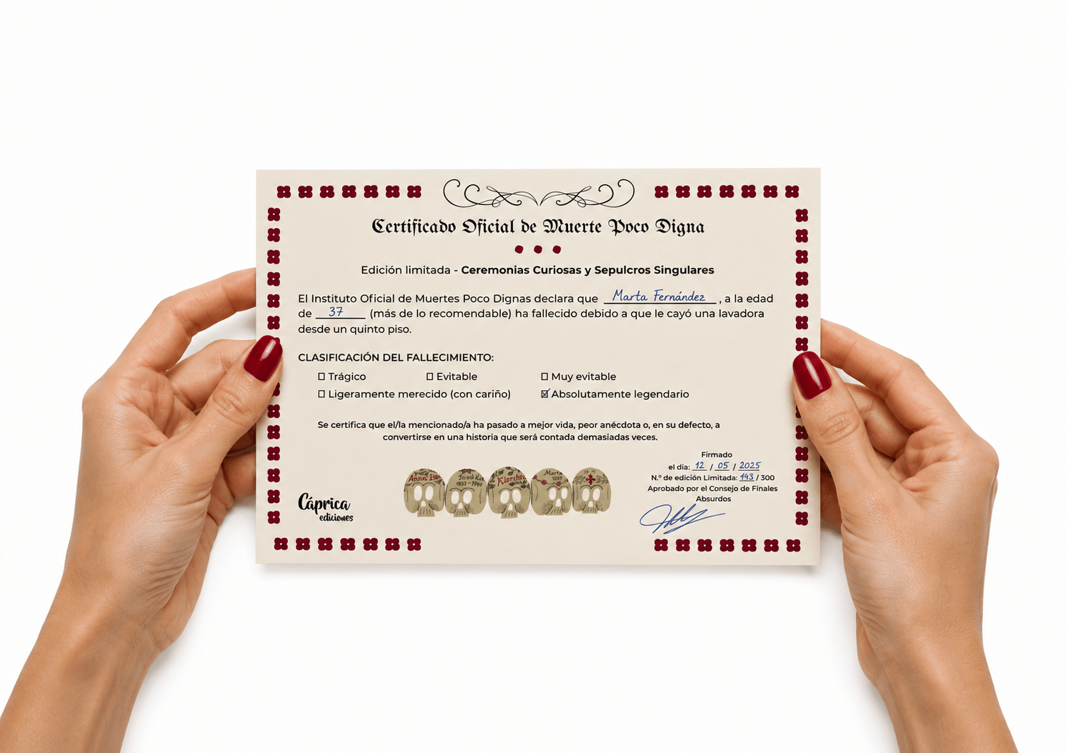 Certificado Oficial de Muerte Poco Digna